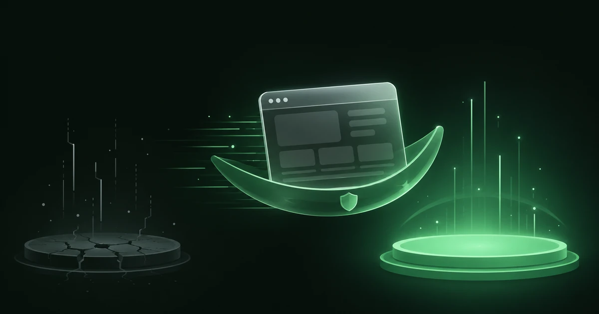 Illustration of a website being safely moved to faster, more secure hosting